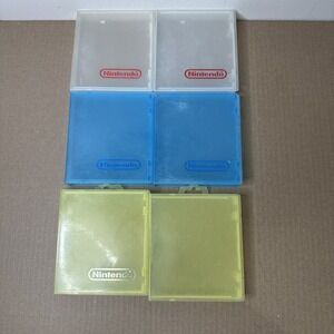 Lot of 6 Nintendo NES Plastic Hard Clamshell Game Cases Clear Blue Yellow